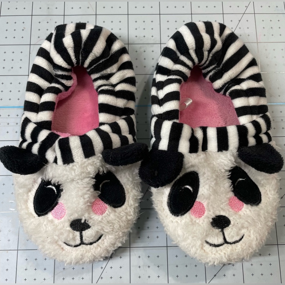 Cute animal Toddler Slippers Flats Shoes Striped girls Size M 7-8 little kids